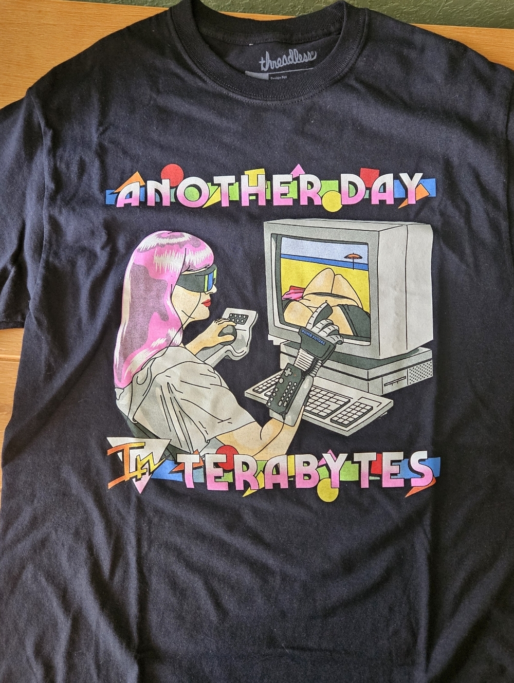 Unisex Another Day in Terabytes Black T Shirt Size Medium by Threadless